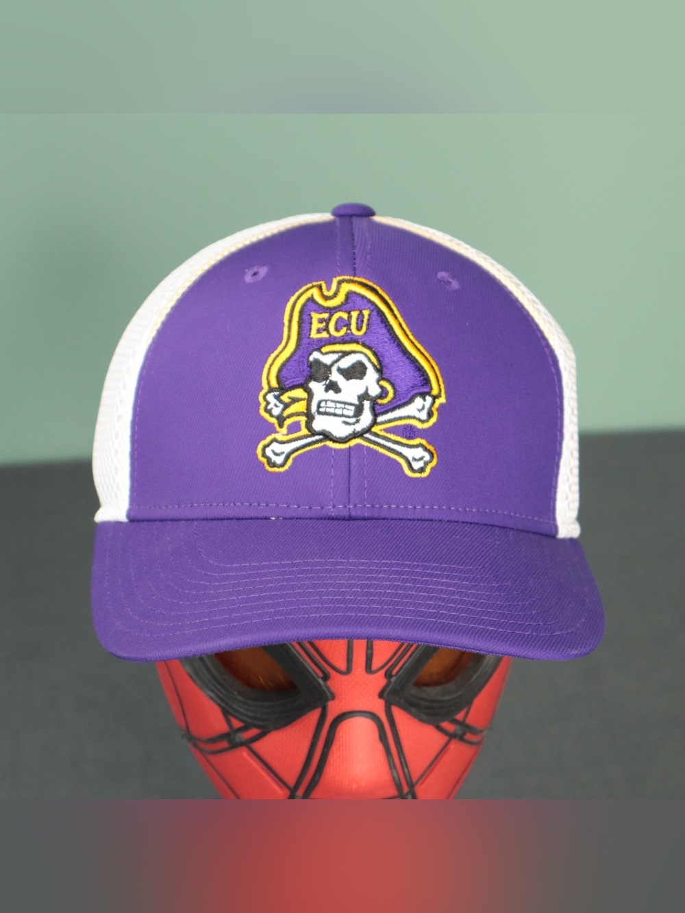 Adidas ECU East Carolina Pirates Hat Cap Mesh Slouch Adjustable Purple White NWO